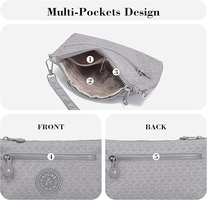 AOCINA Small Wristlet Wallet for Women RFID Blocking Crossbody Purse Gifts for Valentine's Day Nylon Cell Phone Purses
