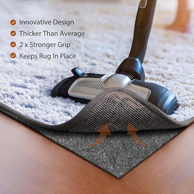 Comfypad - Felt Rug Pad, 5 x 7 Ft Rubber Non-Slip Rug Pad Gripper, Keep Rugs Secure and in Place, Extra Strong Under Carpet Mat Cushion - for All Floors