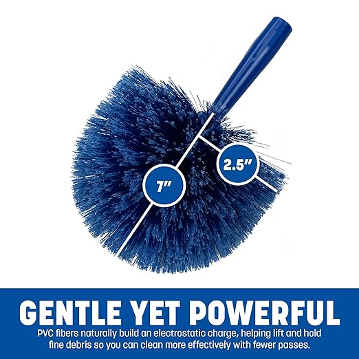 SPARTA Flo-Pac Round Duster Head With Soft Flagged Bristles, Cleaning Essentials for Commercial and Home Use, Blue