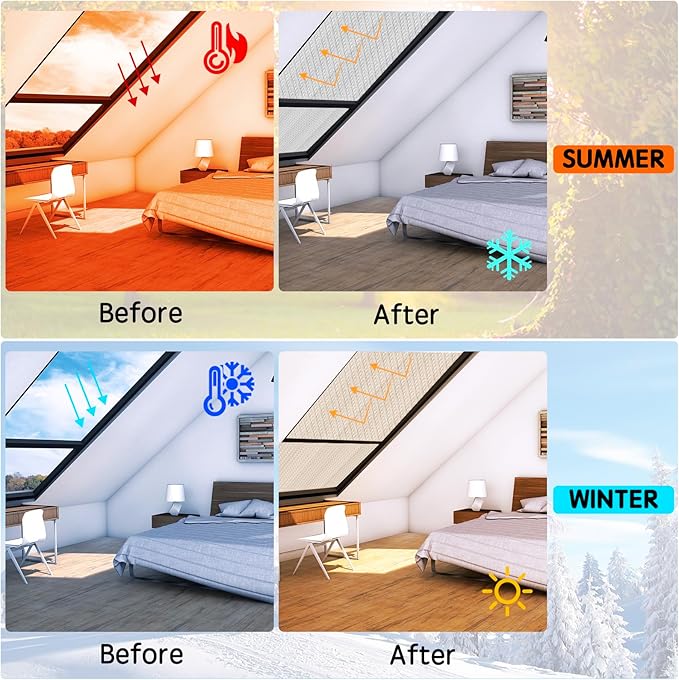 Reflective Foil Insulation, Double Reflective Bubble Insulation Sheet, Aluminum Foil Bubble Shield, Radiant Barrier Roll for RV Windows Weatherproofing (59''x 8.2Ft)