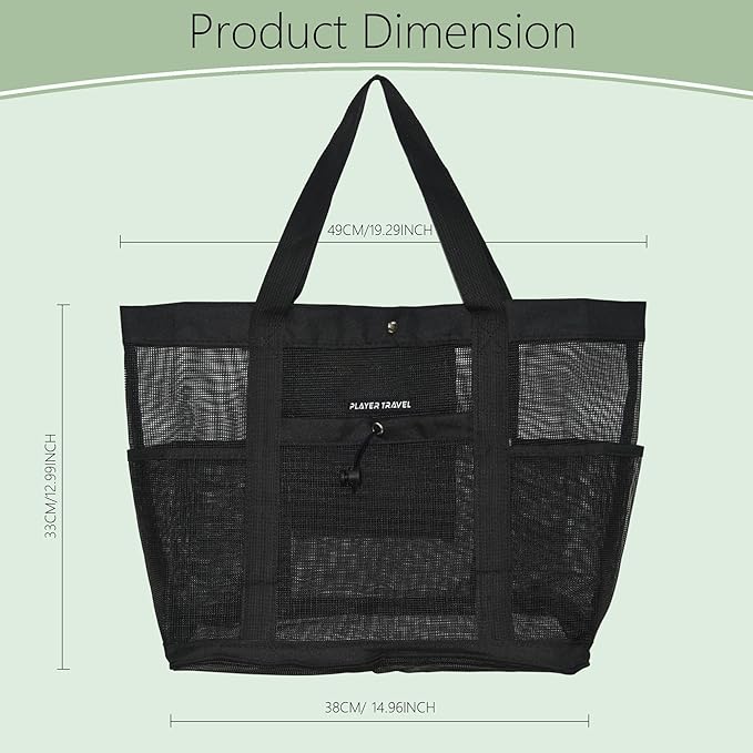 Large Mesh Shower Caddy Portable Tote, Quick Drying Bag for Travel, University Dorm, Camping, Beach, Gym, Swimming Pool, RV