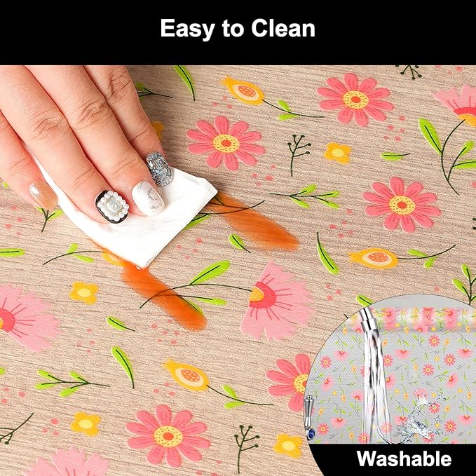 Cooyes Shelf Liner - Premium Non-Adhesive Cabinet & Drawer Liner for Kitchen - Waterproof Shelf Paper with Modern Pattern - Durable EVA Cabinet Mat - Easy to Cut (11.8" W x 360" L)