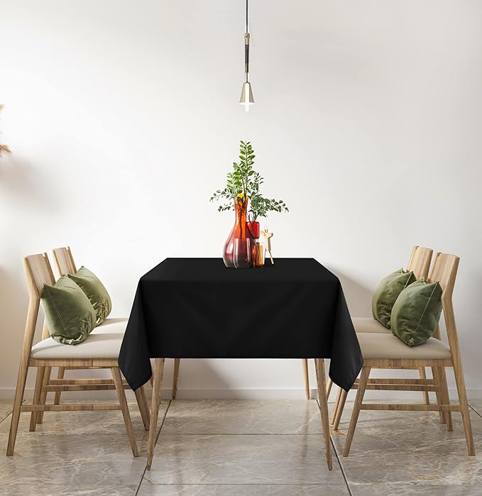 Utopia Kitchen Square Table Cloth 2 Pack(70x70 Inches, Black), Tablecloth Machine Washable, Polyester Table Cover for Dining, Buffet Parties, Picnics, Events, Weddings and Restaurants