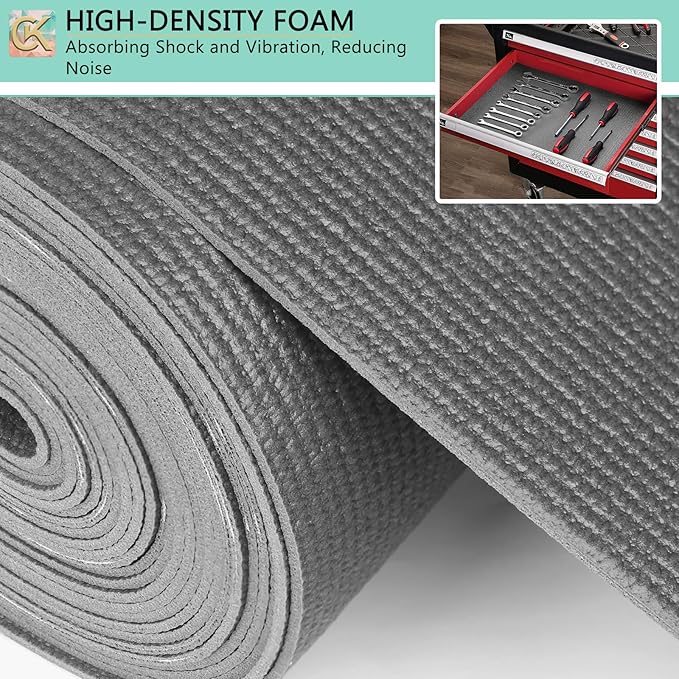 Foam Toolbox Liner Shelf Liner, Thickened Durable Pad Tool Box Mat for Protecting Your Tools, Work Surfaces, Garage, Chest -Gray 3mm Thickness, 16 inch*6 ft