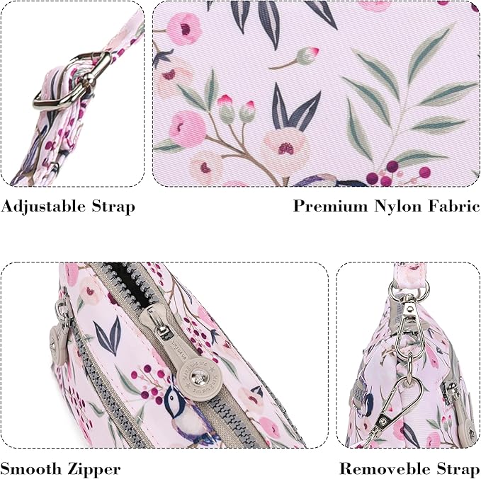 AOCINA Small Wristlet Wallet for Women RFID Blocking Crossbody Purse Gifts for Valentines Day Nylon Cell Phone Purses