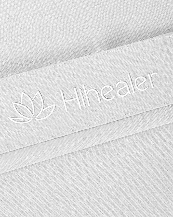 Hihealer Meditation Cushion Set Large Cotton Floor Pillow & Traditional Tibetan Yoga Bolster for Adults Zafu Meditation Mat with Buckwheat Filling (Pure White)