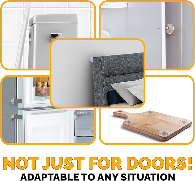 Ducki Door Stop Wall Protectors, 6 Pack Clear, Self Adhesive Reusable Solution for Stopping Wall Damage & Noise from Doors, Refrigerators, & in Your Home or Office, Durable Shock Absorbent & Discreet