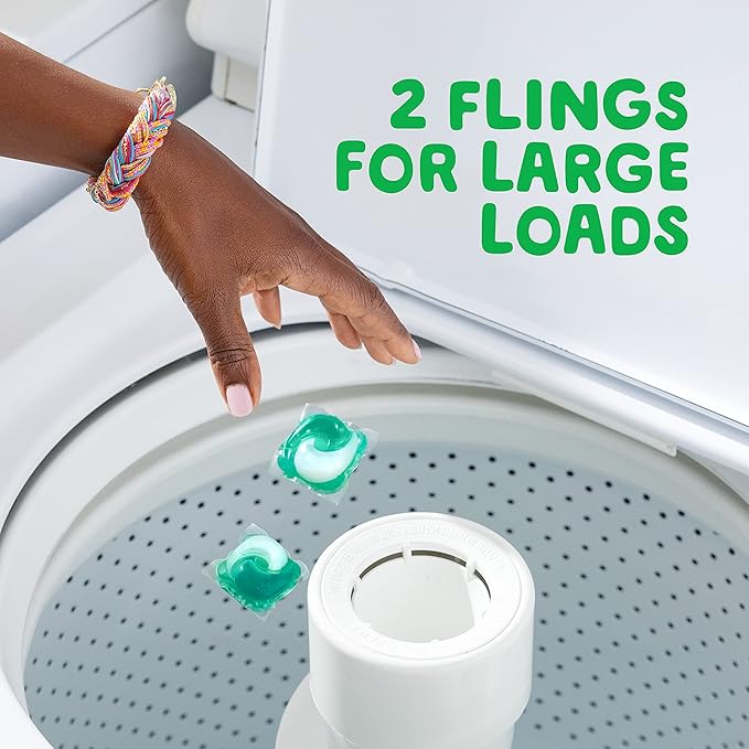 Gain Flings Laundry Detergent Pacs with Odor Defense, 76 Count, Super Fresh Blast Scent, HE 3in1 Detergent Pacs with Febreze and Oxi
