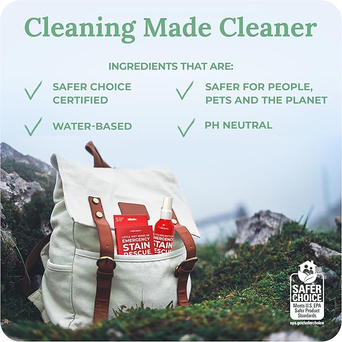 Emergency Stain Rescue Stain Remover Spray - For Wine & Coffee - Blood Stain Remover Clothes & Laundry - Carpet Cleaner Spray with No Added Phosphates - 2 x 4 Fl Oz