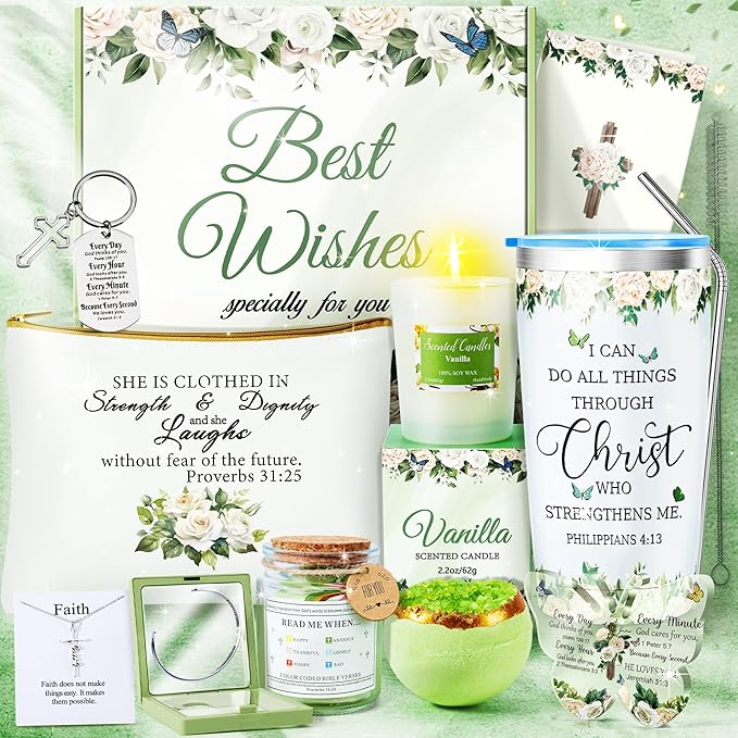 13PCS Self Care Gifts for Women, Christian Gifts for Women Faith, Birthday Gifts Get Well Soon Gifts Basket,Care Package Gifts for Mom Wife Her Sister Best Friends, Mothers Day Gifts for Mom
