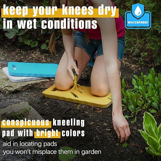 Garden Kneeling Pad 3pcs, Extra Wider 8.66“, Kneeling Mat Waterproof with Bright Color Tone, Knee Pads for Gardening, Yoga, House Clean, Repair Work