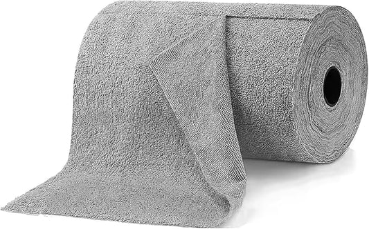 Microfiber Cleaning Cloths Roll – 50 Pack | Tear-Away Towels – Reusable| Ultra Absorbent| Washable Rags for Kitchen| House, Car, Garage | Eco-Friendly Microfiber Cleaning Supplies (Grey)