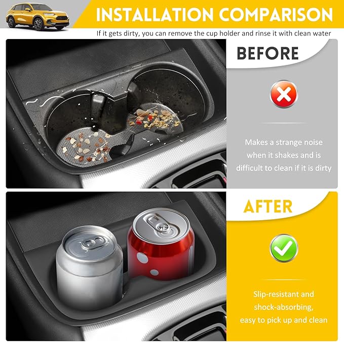 Cup Holder for 2023-2025 Honda HRV Accessories, Center Console Cup Holder Insert Cupholder Organizer Coaster Liner for 2023+ HR-V EX/EX-L/LX/SE/Sport/Touring
