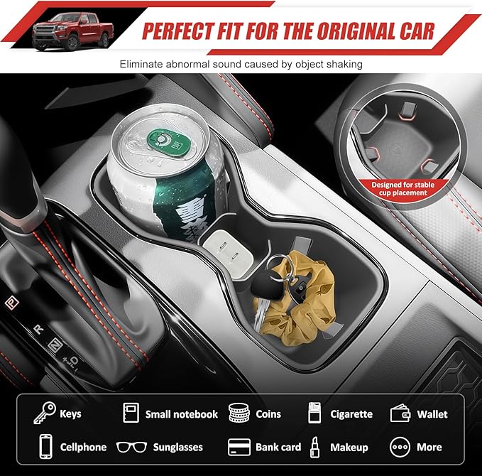 Cup Holder Coaster Fit for 2022-2025 Nissan Frontier Accessories Cup Holder Mat Pad Inserts Interior CupHolder Liner for 2024 Nissan Frontier(for Frontier)