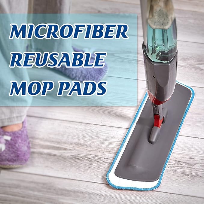 Gandeer 48 Pcs Microfiber Mop Pads Machine Washable Cleaning Flat Mop Head Replacement Reusable Household Pads for Hardwood and Hard Surface Floor Cleaning and Scrubbing