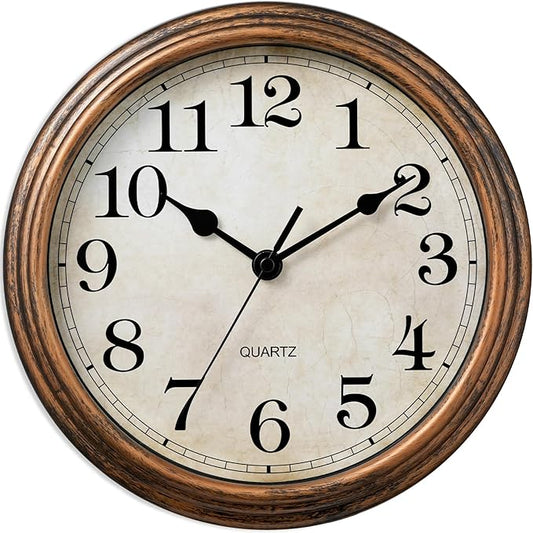 HYLANDA Wall Clock, Vintage Battery Operated, Retro Silent Non Ticking Decorative Clocks for Home Kitchen School Living Room