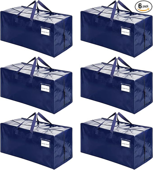 VENO 6 Pack Heavy Duty Moving Bags with Backpack Straps, Zippers & Handles, Extra Large Packing Bags for College Dorm Essentials, Moving Supplies Alternative to Cardboard Moving Boxes