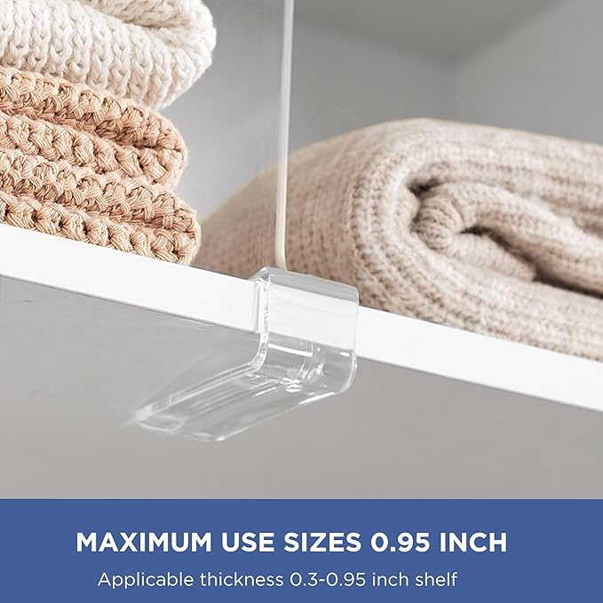 HBlife 36 Pack Clear Shelf Dividers, Vertical Purse Organizer for Closet Perfect for Sweater, Shirts, Handbags in Bedroom and Kitchen, Adjustable Acrylic Bookshelf for Organization