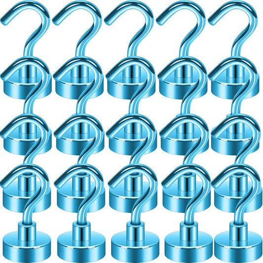 Neosmuk Magnetic Hooks, Cruise Ship Essentials, 32lb+ Heavy Duty Magnetic Hooks for Cruise Cabins, Refrigerator, Grill, Hanging, and Travel | Extra Strong Must-Haves Magnet Hook,RoyalBlue