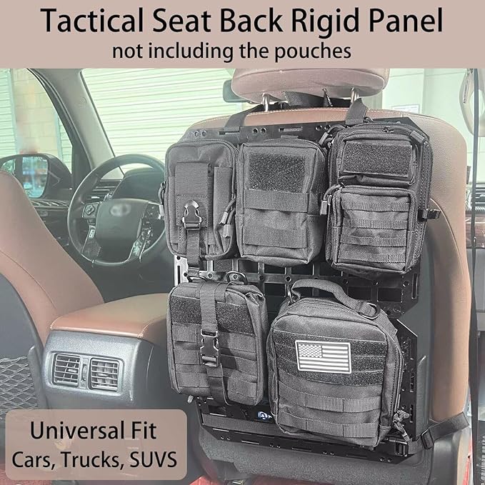 Rigid MOLLE Panel, Tactical Seat Back Organizer and Gun Rack for Vehicles Storage, Universal Fit SUV Truck Pickup, MGK-RMP-1