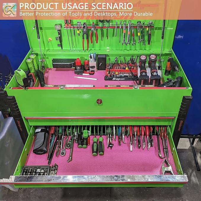 Foam Toolbox Liner Shelf Liner, Thickened Durable Pad Tool Box Mat for Protecting Your Tools, Work Surfaces, Garage, Chest (Rose Red, 20 inch*24ft)