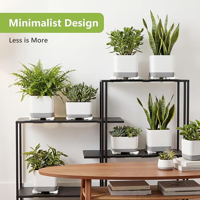 Li&Zhao 20pcs Pot Feet with 5pcs Fertilizer Cages, Plant Stand Risers for Indoor Outdoor Planters, Ceramic Pot Feet and Plant Stand Support for Gardening, Durable Pot Feet for Outdoor Planters (White)