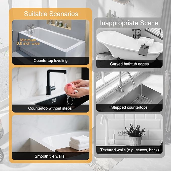 Mofason Silicone Shower Splash Guard, Clear Bathtub Corner Splash Guard, Bathroom Shower Water Guard Can Be Used in Washbasins, Tubs, Sinks, Etc. - 2 Pack