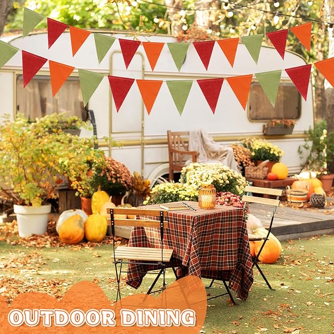HESTYA 42 Pieces Colorful Pennant Banner Flag Orange Red Green Bunting Triangle Banner for Classroom School Carnival Birthdays Garland Outdoor Events Party Hanging Decorations