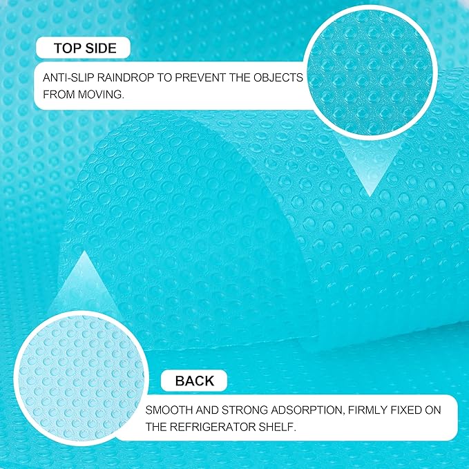 8 Pcs Refrigerator Liners Mats Washable, Refrigerator Mats Liner Waterproof Oilproof, Shinywear Fridge Liners for Shelves, Cover Pads for Freezer Glass Shelf Cupboard Cabinet Drawer (8 Blue)