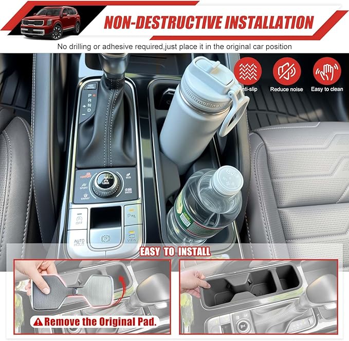 Cup Holder Coaster Fit for 2020-2025 Kia Telluride Accessories Cup Holder Mat Pad Inserts Interior CupHolder Liner for 2024 Kia Telluride(for Telluride)