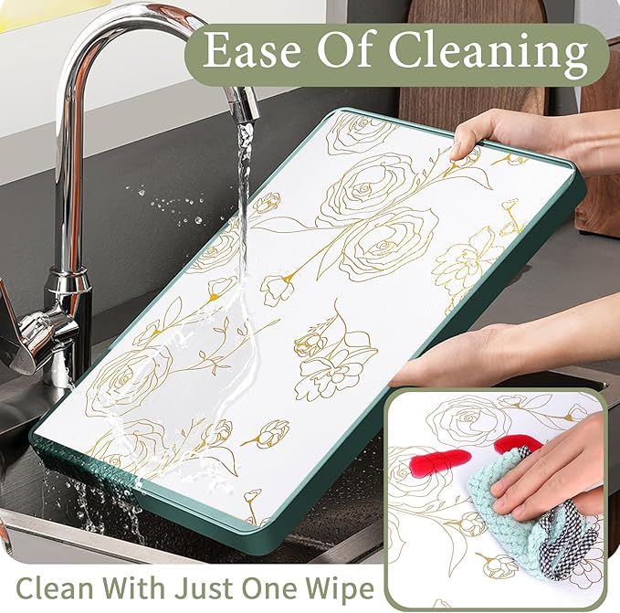 Shelf Liners for Kitchen Cabinets 17.5in x 20FT Non-Adhesive Drawer Liner Gold Floral Thickened Shelf Liner Paper Strong Non-Slip Easy to Clean for Tool Box Refrigerator with Knife and Tape Measure