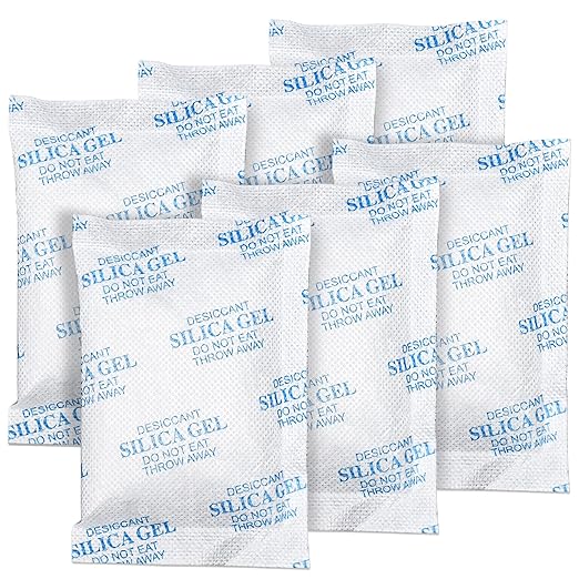 Moisture Absorbers – 100 Gram 12 Packs Silica Gel Packets, Desiccant Packs for Storage, Food Safe Desiccant for Foods, 3D Filaments, Electronics, Tools, Safes