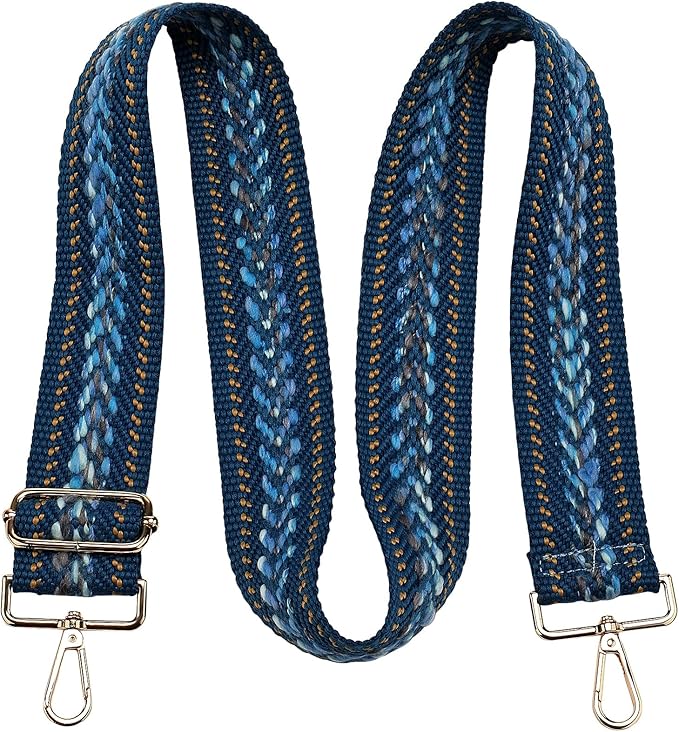 Wide Purse Straps, Crochet Flower Replacement Crossbody for Handbag, Adjustable Embroidery Knit Guitar Shoulder Strap