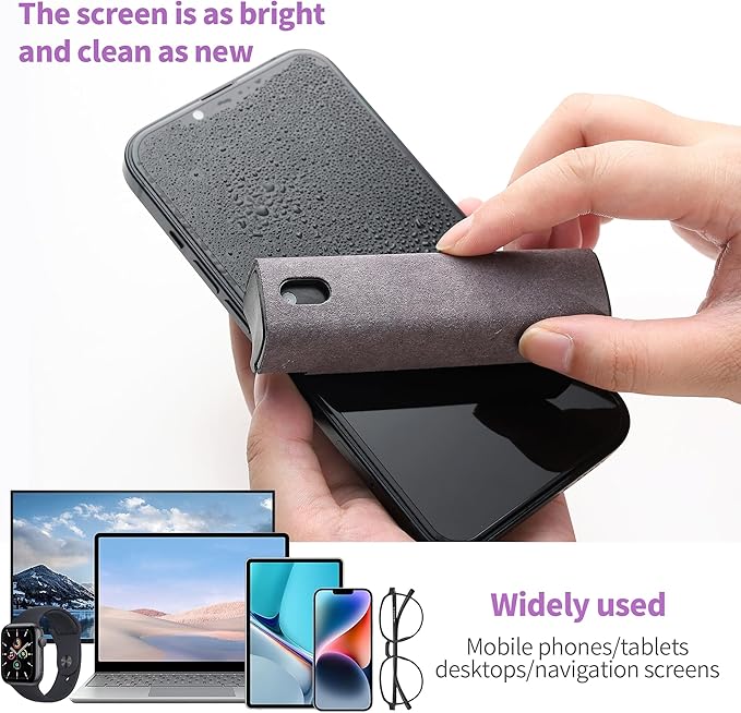 CUIUD Screen Cleaner Kit 3 Pcs, Two in One Screen Cleaner Spray and Wipe, Touchscreen Mist Cleaner Spray Bottle for Phone/Laptop/Tablet/TV/Monitor/Car Screens