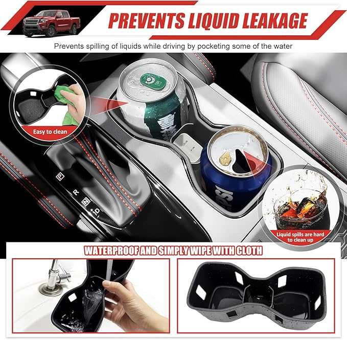 Cup Holder Coaster Fit for 2022-2025 Nissan Frontier Accessories Cup Holder Mat Pad Inserts Interior CupHolder Liner for 2024 Nissan Frontier(for Frontier)