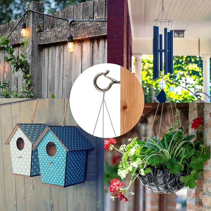 36 PCS Q-Hanger Hooks, Screw Hooks for Outdoor String Lights, Safety Buckle Design Cup Eye Hook for Hanging Christmas Lights, Plants, Mounted on Wall Ceiling, Includes 1 Wing Nut Driver, Copper