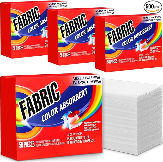 200 Pcs Color Absorber Laundry Sheets Color Dye Guard Sheets for Laundry Prevent Runs or Bleeds Fragrance Free Trapping for Home Apartment