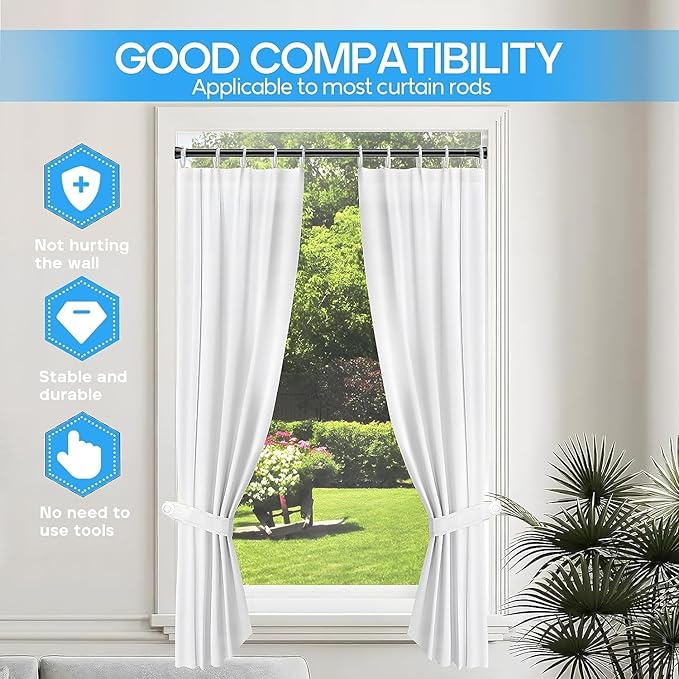 Tension Curtain Rod Black 1PCS Tension Rods for Windows 30 to 64 Inch Spring Curtain Rod Adjustable Tension Rod Tension Curtain Rod of Bathroom Window Curtain Rod Closet rod Kitchen rod Wardrobe