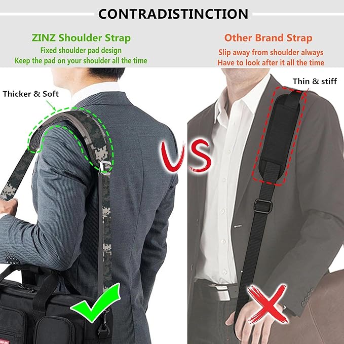 ZINZ Bag Shoulder Strap, Padded Adjustable Shoulder Strap Replacement