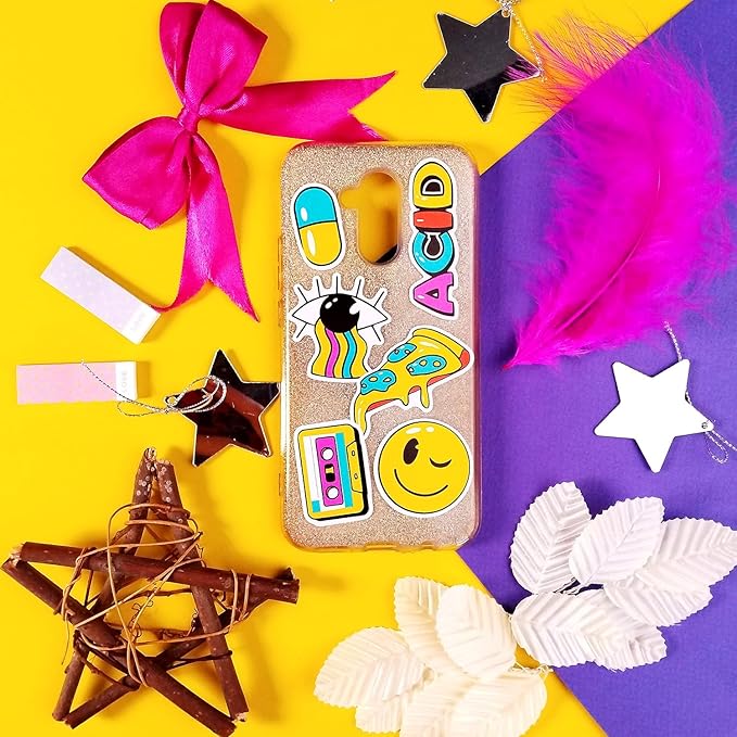 BulbaCraft Rave Stickers for Water Bottle and Laptop - Trippy Stickers, Psychedelic Party Favors & Decorations, Waterproof Vinyl Festival Decals, Gifts for Women & Men