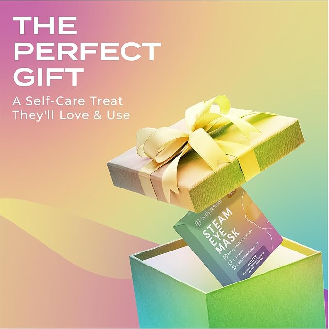 Body Restore Heated Eye Mask for Dry Eyes 5 Pack - Self Heating Warm Compress, Christmas Stocking Stuffers, White Elephant, Birthday Gifts for Women, Men, Stye Eye Treatment, Relaxation - Variety