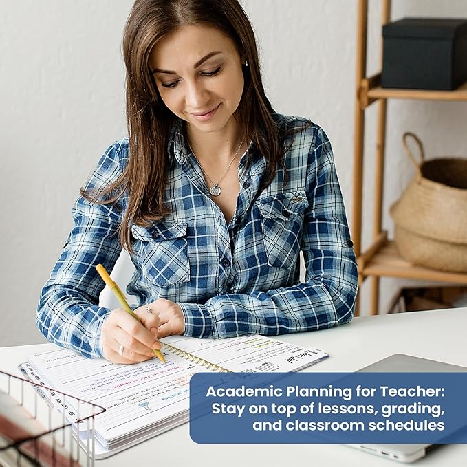 Planner 2026-2027, Academic Year Monthly and Weekly Calendar Planner, Jul 2026 - Jun 2027, Hardcover Teacher Student Planning Agenda book with Tabs, Perfect for School Office Supplies, 8.5" x 11" - Blue Elegance
