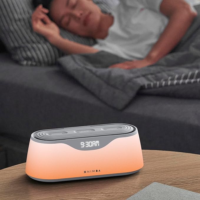 Nimba OFLO Sunrise Alarm Clock with 35 Expertly Tuned Soundscapes & 6 Natural Light Modes - Light Therapy Wake-Up Clock for Heavy Sleepers, App Control Bedside Sound Machine with Soothing White Noise