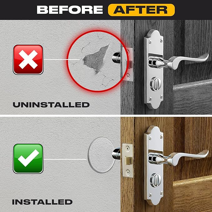 Clear Door Stoppers - Large 3.15" (4 PCS) - Door Stoppers for Wall with Strong Back Adhesive - Quiet and Shock Absorbent Silicone Wall Protectors from Door Knobs - Protects Every Surface