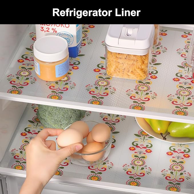 Cooyes Shelf Liner – Non-Slip Cabinet & Drawer Liner for Kitchen – Non-Adhesive Waterproof Shelf Paper with Modern Pattern – Durable EVA Cabinet Mat – Easy to Cut (Sunflower,11.8" W x 236" L)
