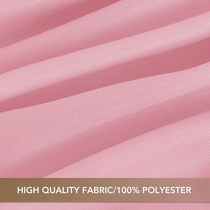 sancua Round Tablecloth 120 Inch Diameter, 8 Pack - Circle Polyester Fabric Table Cloth for Wedding Party Reception Banquet Birthday, Washable Formal Table Cover (Fit 48-96 Inch Tables), Pink