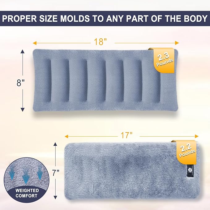 UNCN Microwave Heating Pad 7x17 Inches | Microwavable Heat Pad for Pain Relief | Reusable Bean Bag | Weighted Hot Pack for Neck, Shoulder, Cramps, Back | Warm Compress