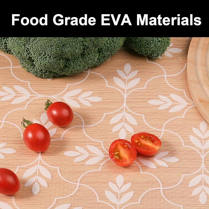 Cooyes Shelf Liners for Kitchen Cabinets Waterproof & Oil-Proof Kitchen Cupboard Mats Non-Slip Drawer Mats EVA Material Non Adhesive Fridge Liner for Shelves（11.8" W x 236" L）