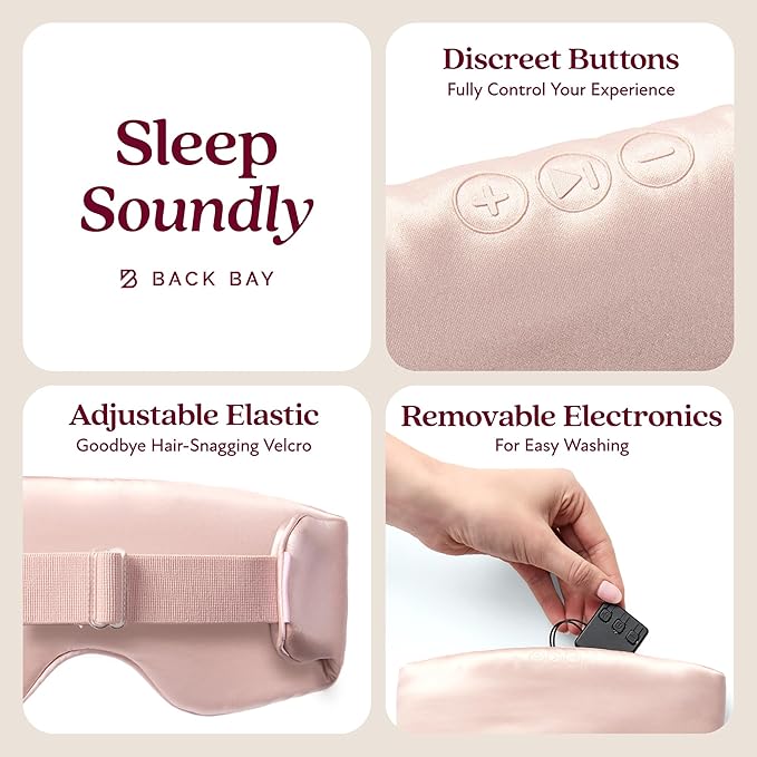 SilkSound 100% Mulberry Silk Bluetooth Sleep Mask for Side Sleepers, Sleeping Eyemask with Bluetooth Headphones, Eye Mask Headphones, Sleep Headphones for Side Sleepers, White Noise Head Phones