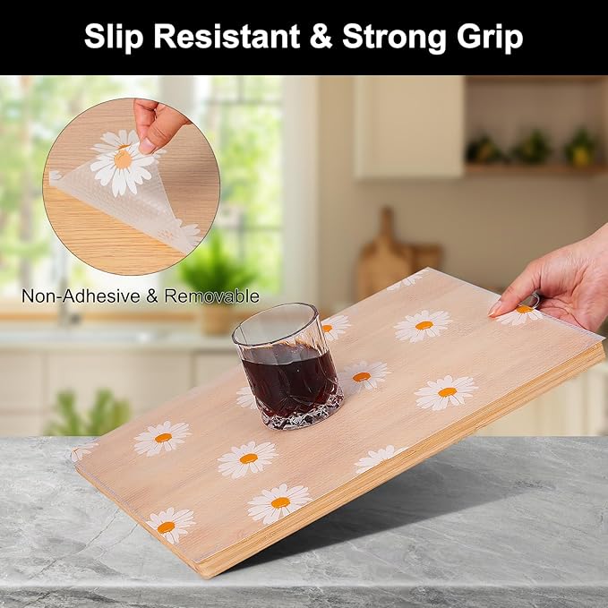 Cooyes Shelf Liner – Premium Non-Adhesive Cabinet & Drawer Liner for Kitchen – Waterproof Shelf Paper with Modern Pattern – Durable EVA Cabinet Mat – Easy to Cut (11.8" W x 360" L)